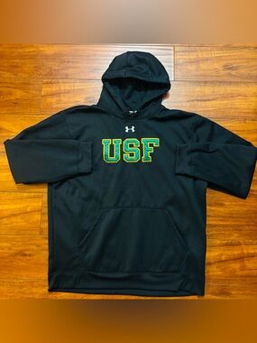 USF Bulls Hoodie Mens Sz XXL Pullover  Hoodie Under Armour Black/Green NWOT